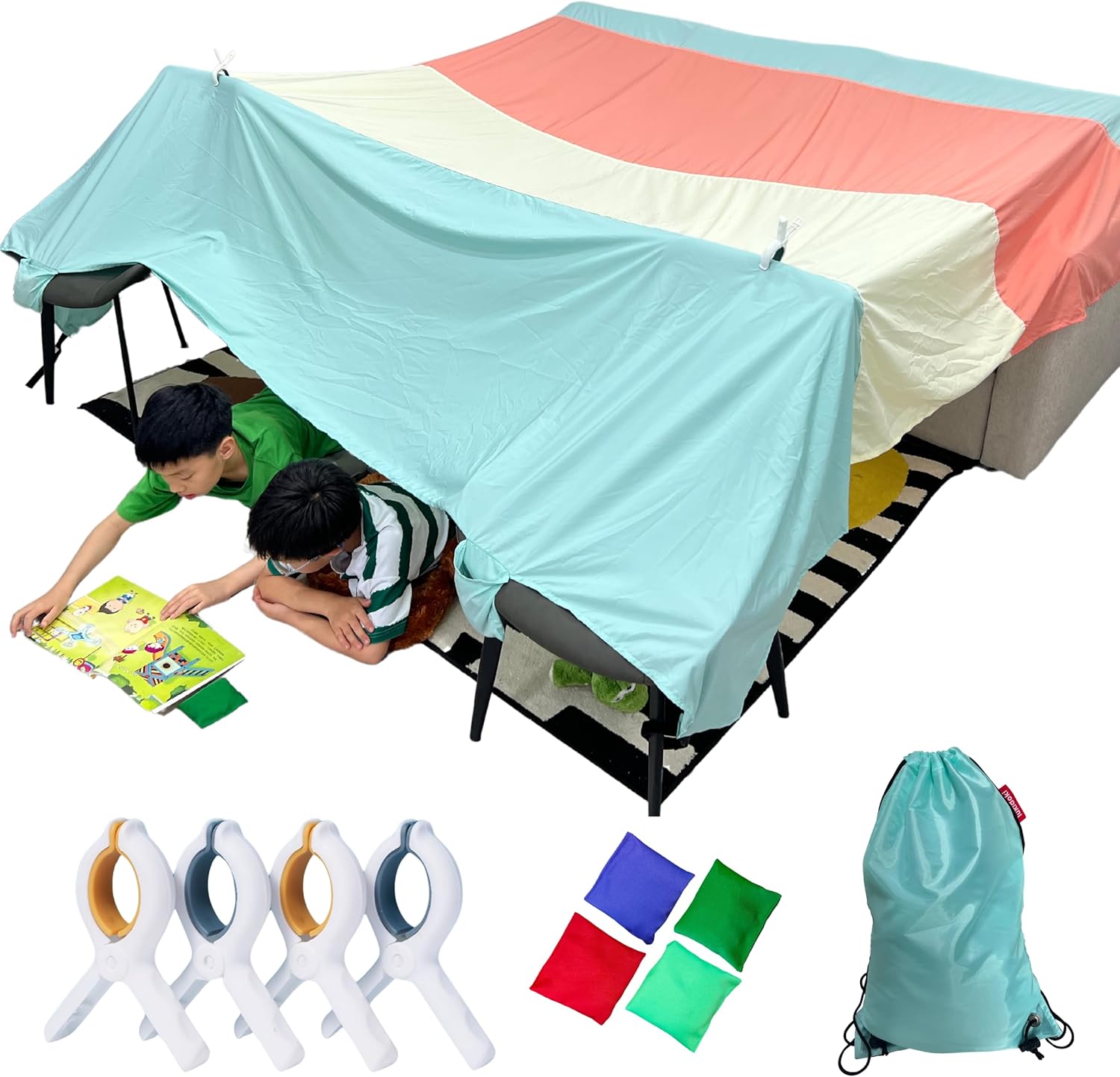 tent building kit Blanket Fort Building Kit for Kids -Build Epic Blanket Forts with Lukidoki's Super Cozy Kit – lukidoki