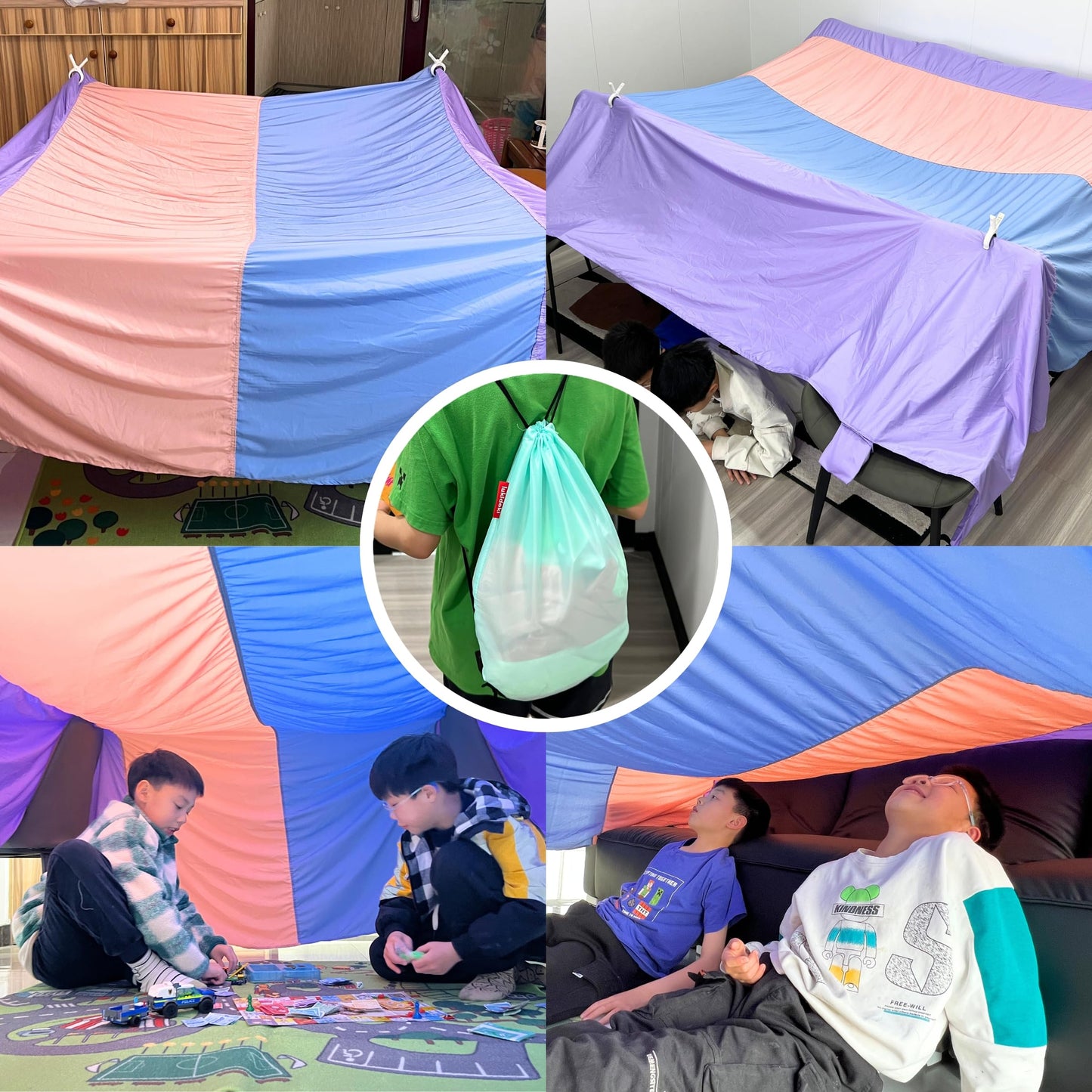 Magic Blanket Fort Building Kit for Kids - Lavender | Creative Indoor & Outdoor Play Tent | CPC Certified