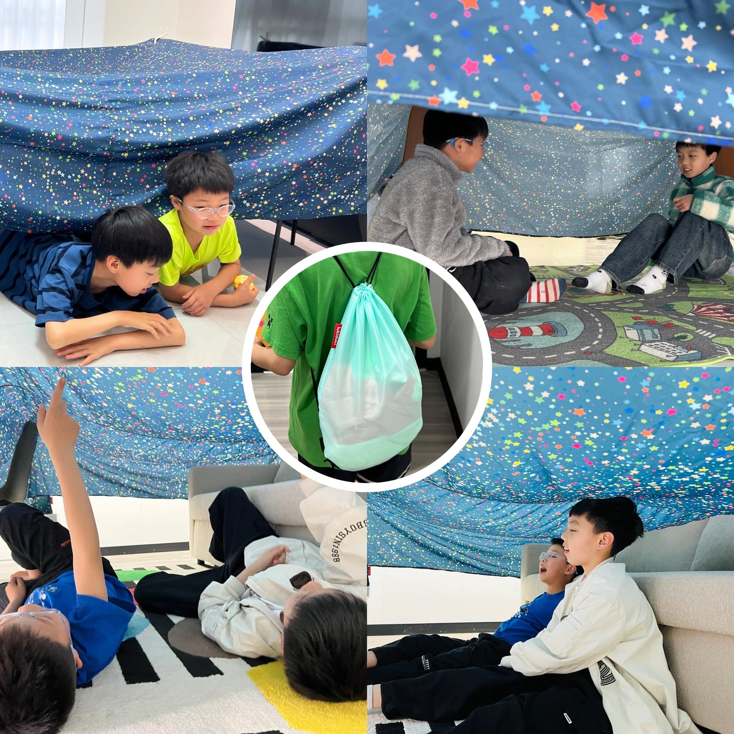 Magic Blanket Fort Building Kit for Kids - Starry | Creative Indoor & Outdoor Play Tent | CPC Certified