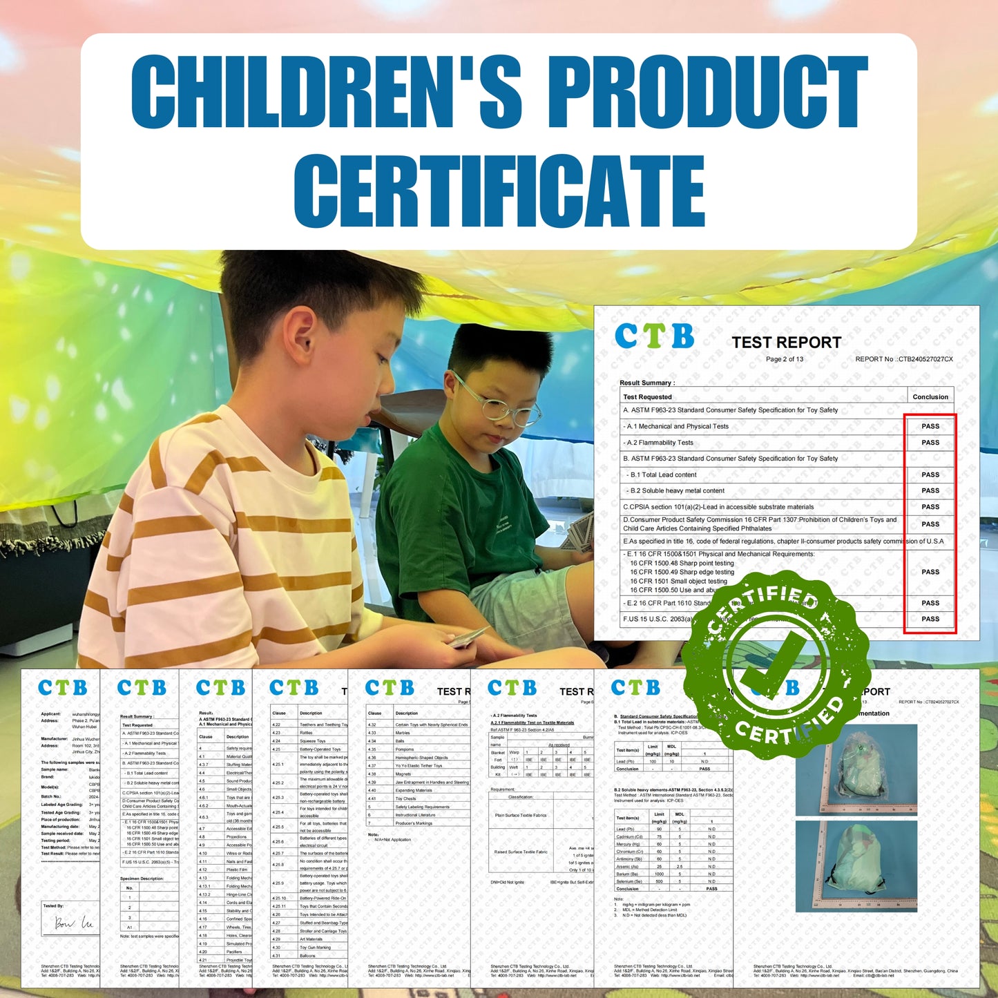 Magic Blanket Fort Building Kit for Kids - Rainbow | Creative Indoor & Outdoor Play Tent | CPC Certified