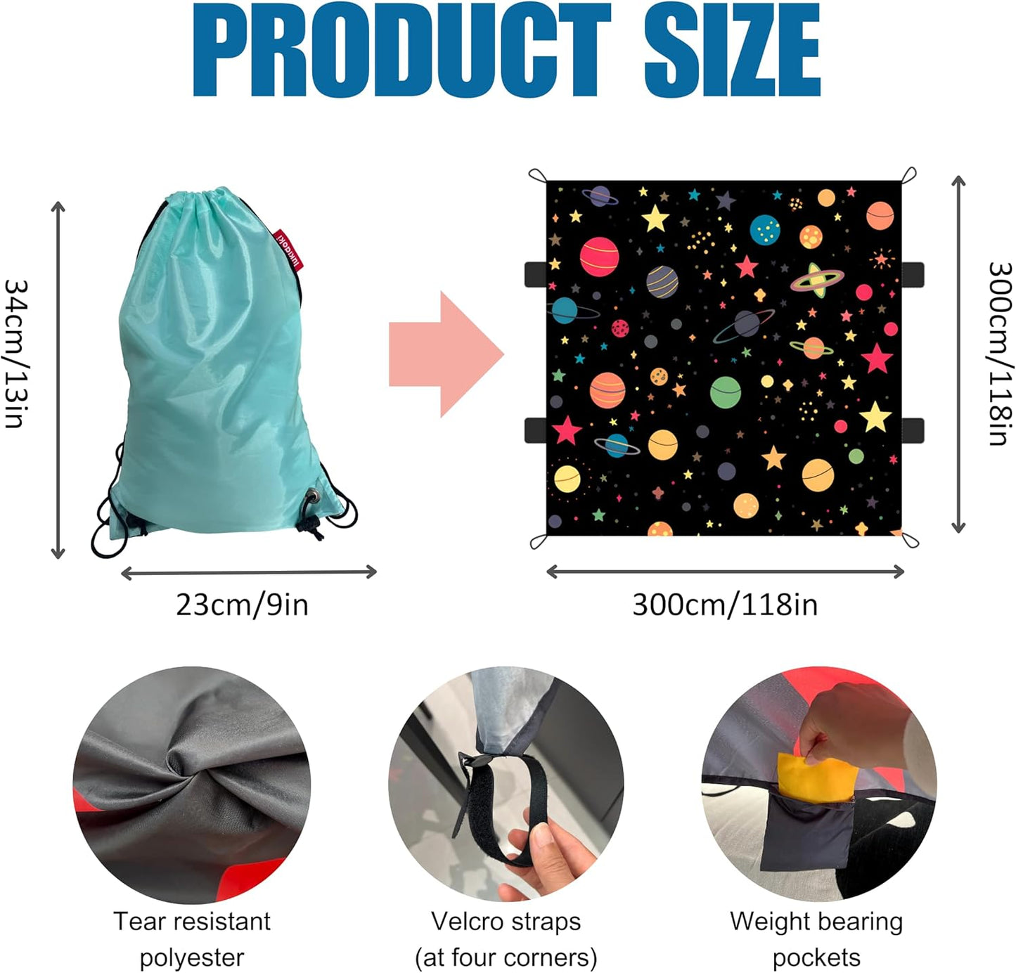 Magic Blanket Fort Building Kit for Kids -Space | Creative Indoor & Outdoor Play Tent | CPC Certified