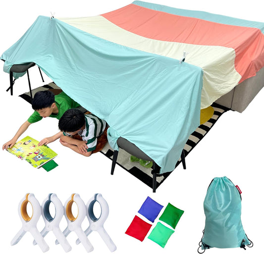 Blanket Fort Building Kit for Kids - Mint | Creative Indoor & Outdoor Play Tent | CPC Certified