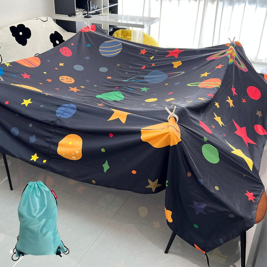 Magic Blanket Fort Building Kit for Kids -Space | Creative Indoor & Outdoor Play Tent | CPC Certified