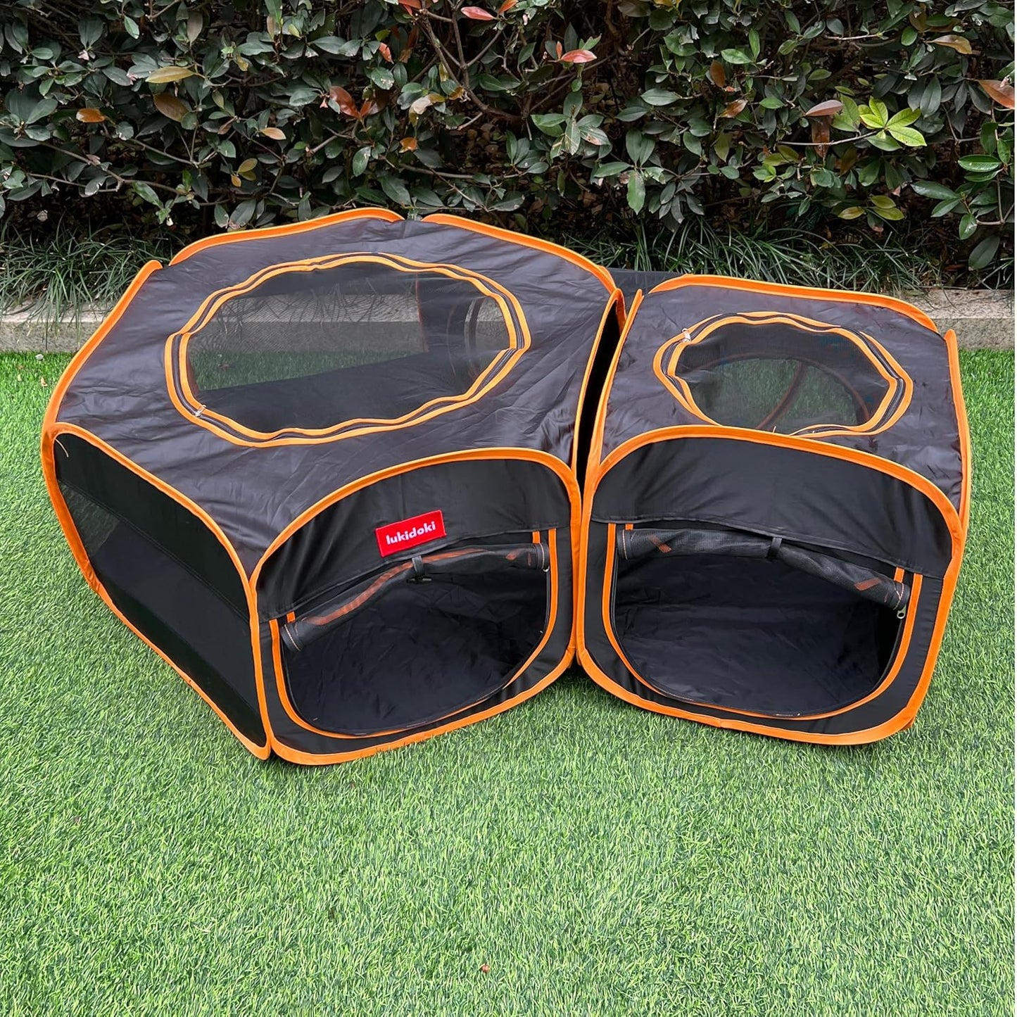 Portable Cat Playpen with Play Tunnel, Pop-up 3-in-1 Foldable Pet Maternity Room for Puppy & Kitten