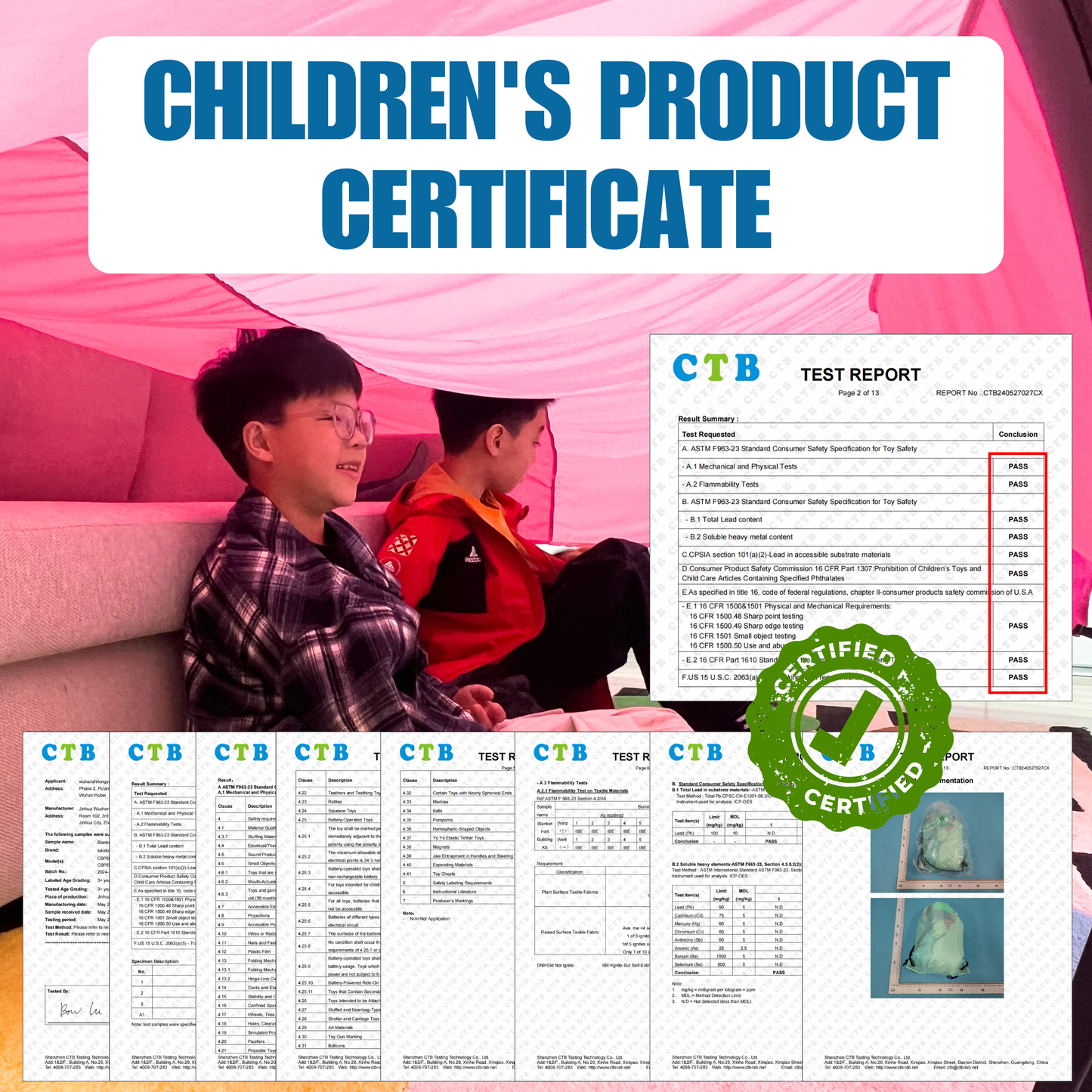 Magic Blanket Fort Building Kit for Kids - Berry | Creative Indoor & Outdoor Play Tent | CPC Certified