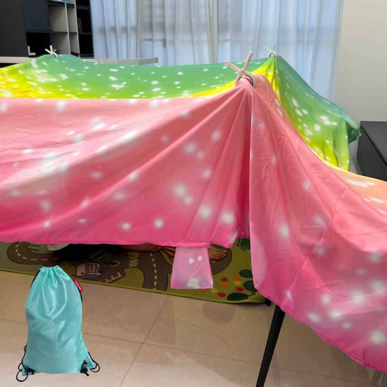Magic Blanket Fort Building Kit for Kids - Rainbow | Creative Indoor & Outdoor Play Tent | CPC Certified