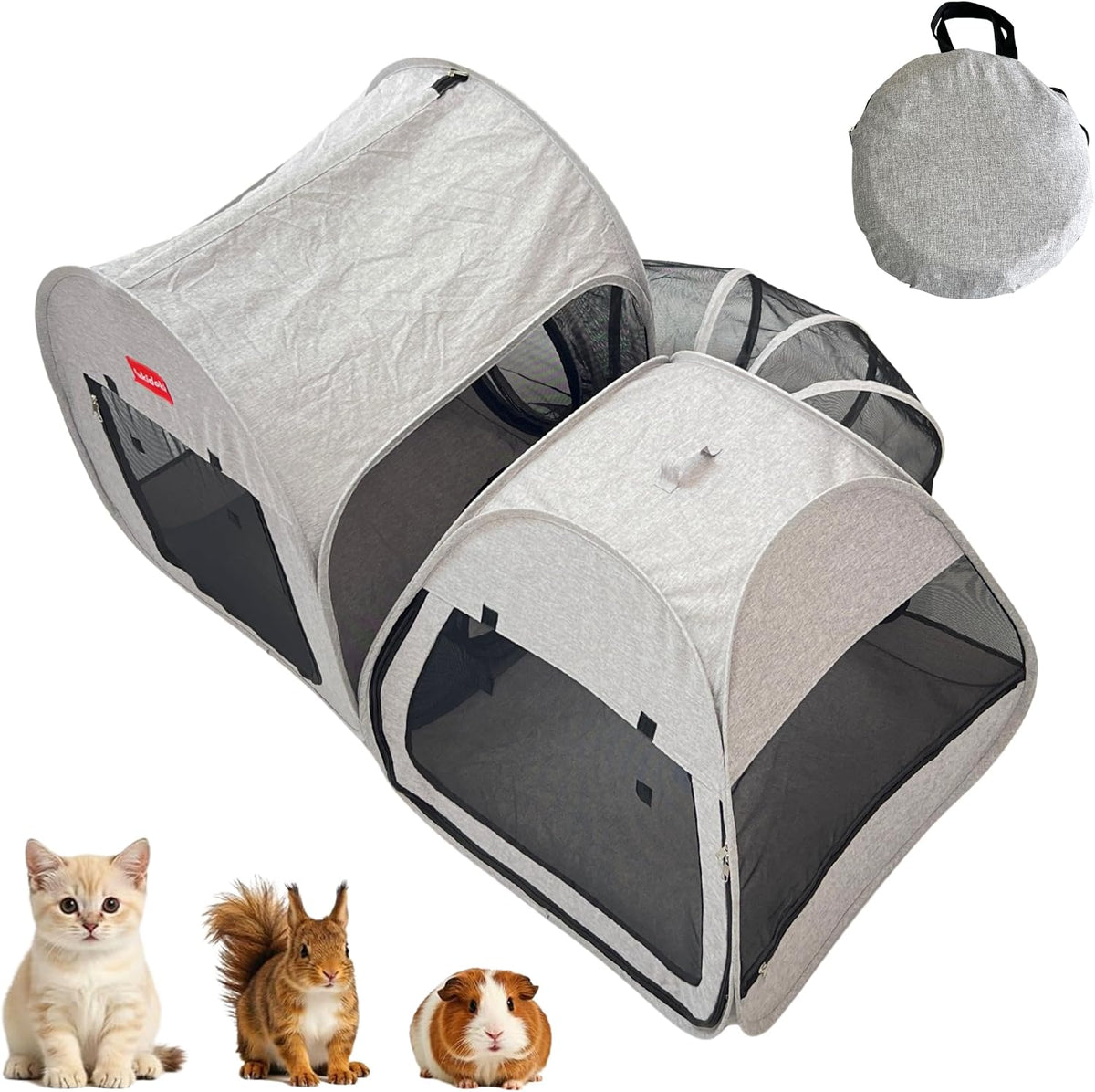 Portable 3-in-1 Cat Playpen with Tunnel- 52"L x 40"W x 28"H