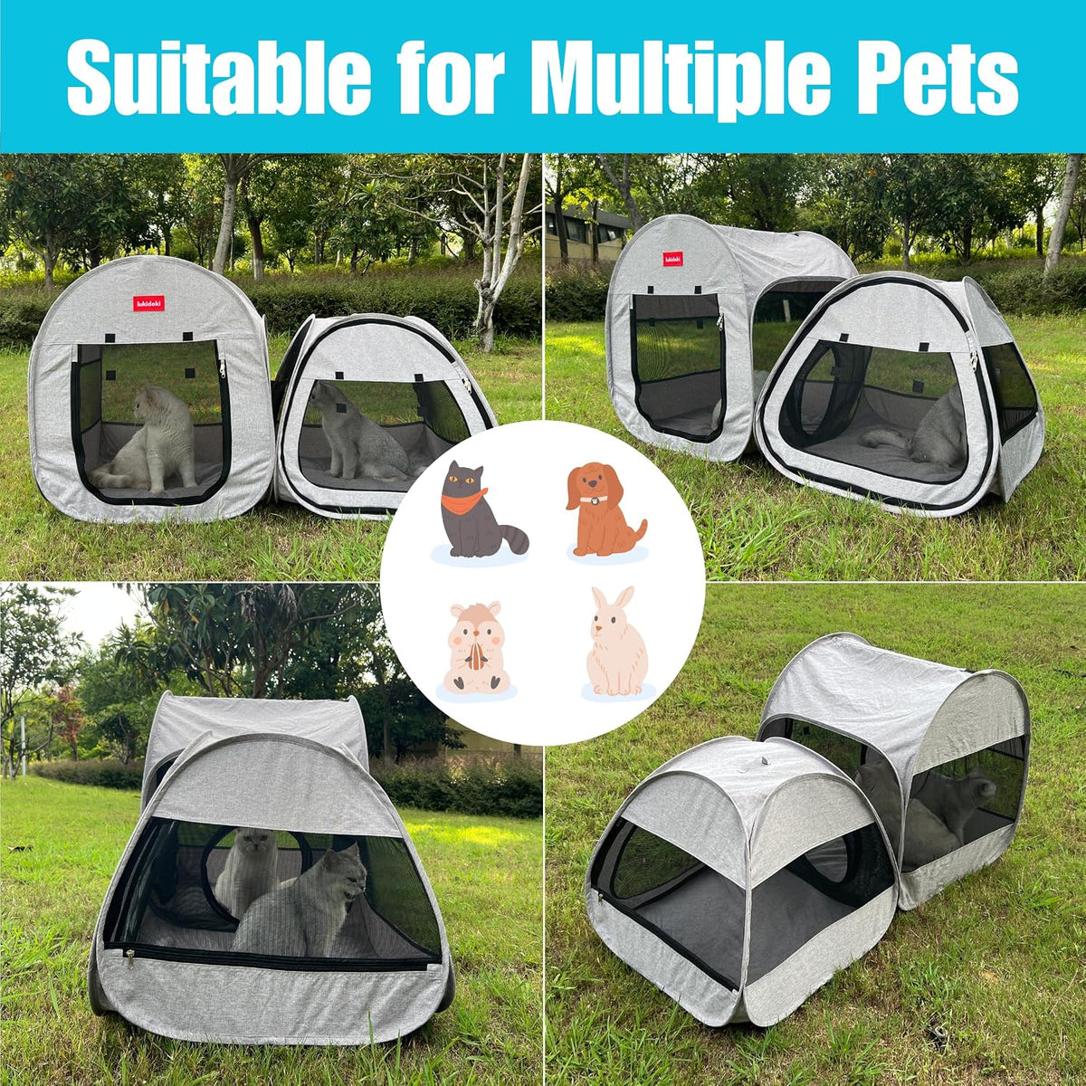 2-in-1 Pop-up Portable Cat Playpen