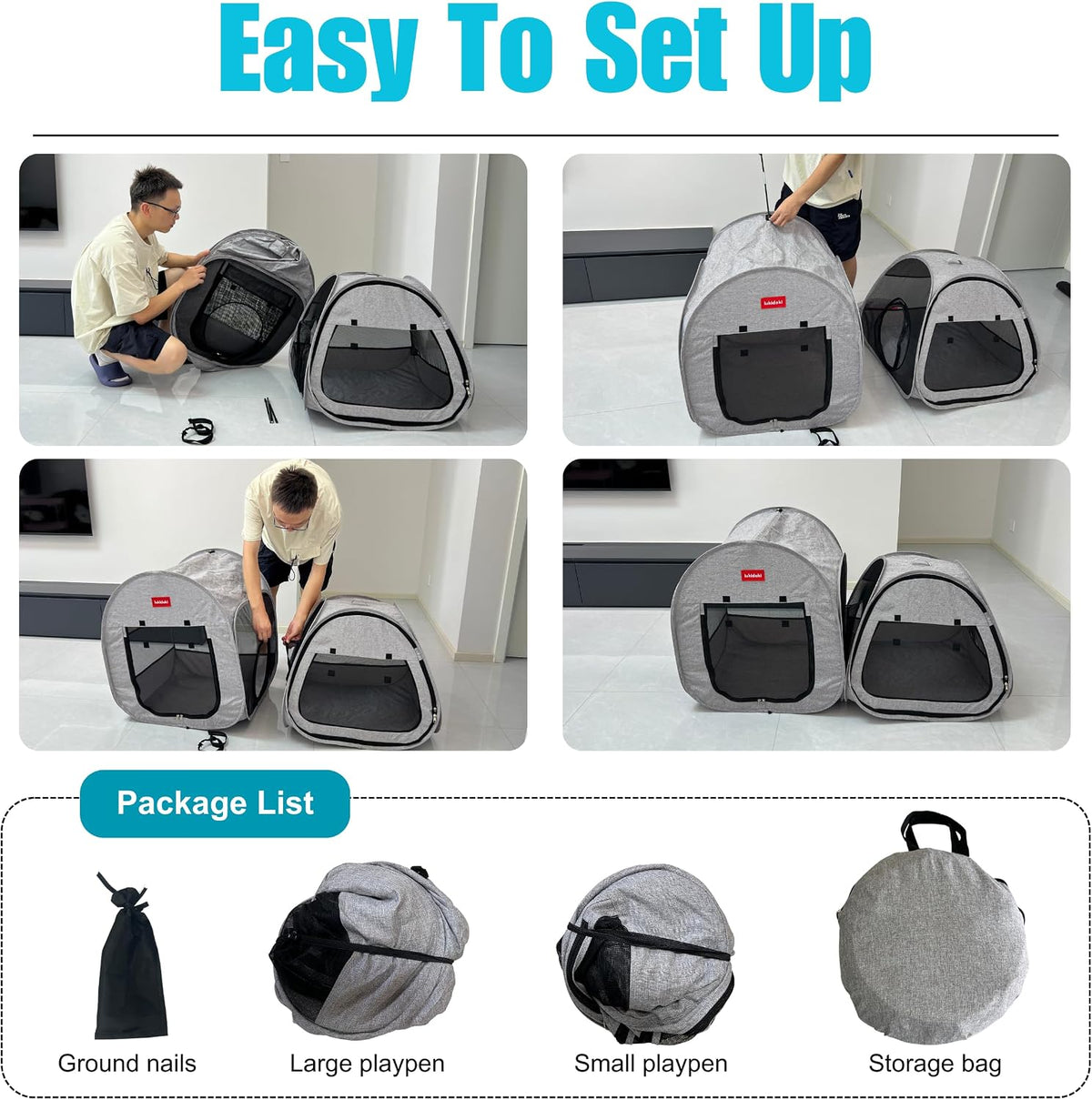 2-in-1 Pop-up Portable Cat Playpen