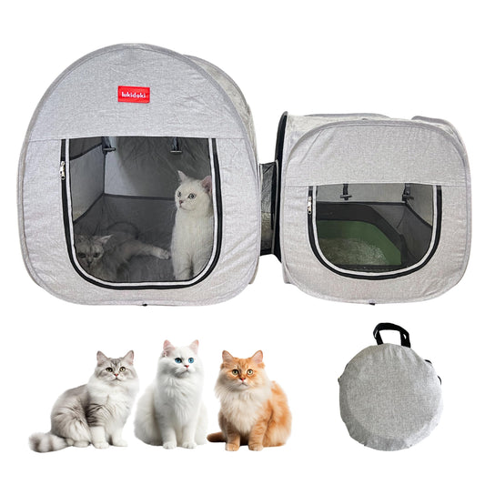 2-in-1 Pop Up Cat Playpen Tent – Portable Indoor/Outdoor Pet Playpen for Cats & Small Pets