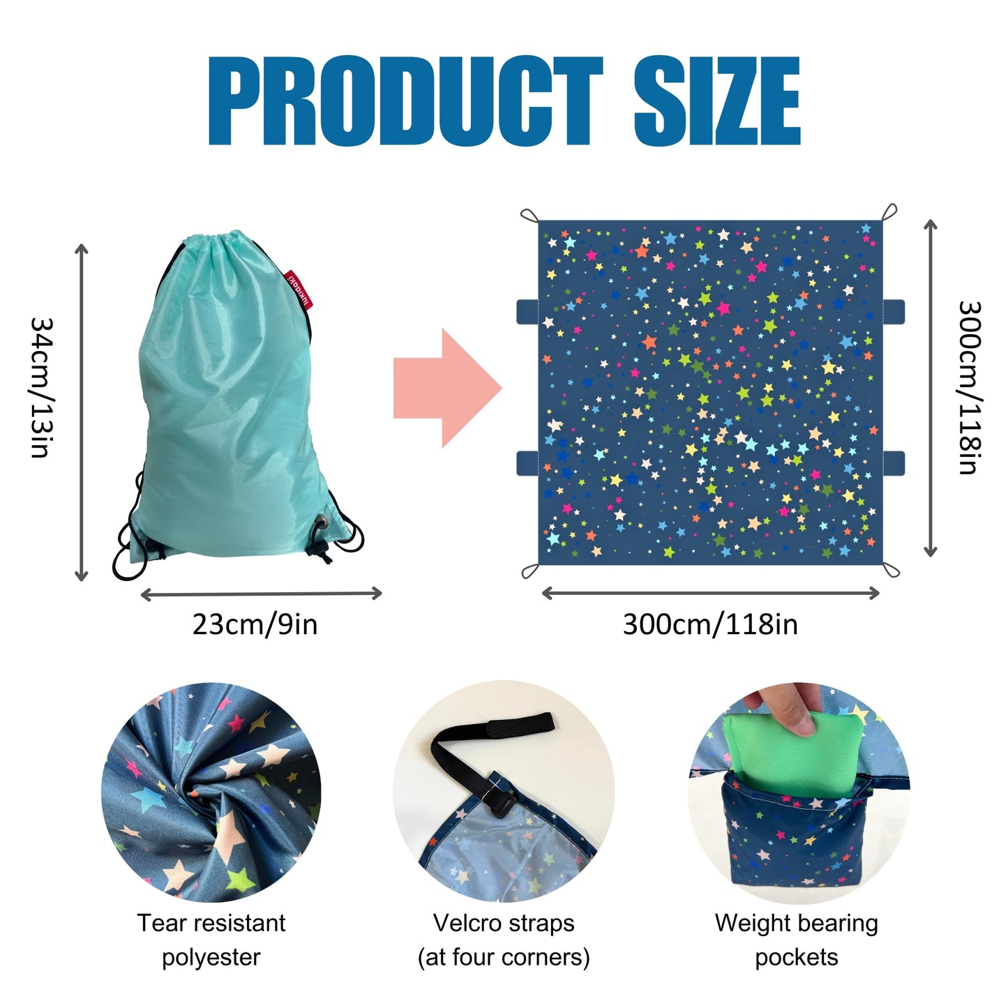 Magic Blanket Fort Building Kit for Kids - Starry | Creative Indoor & Outdoor Play Tent | CPC Certified