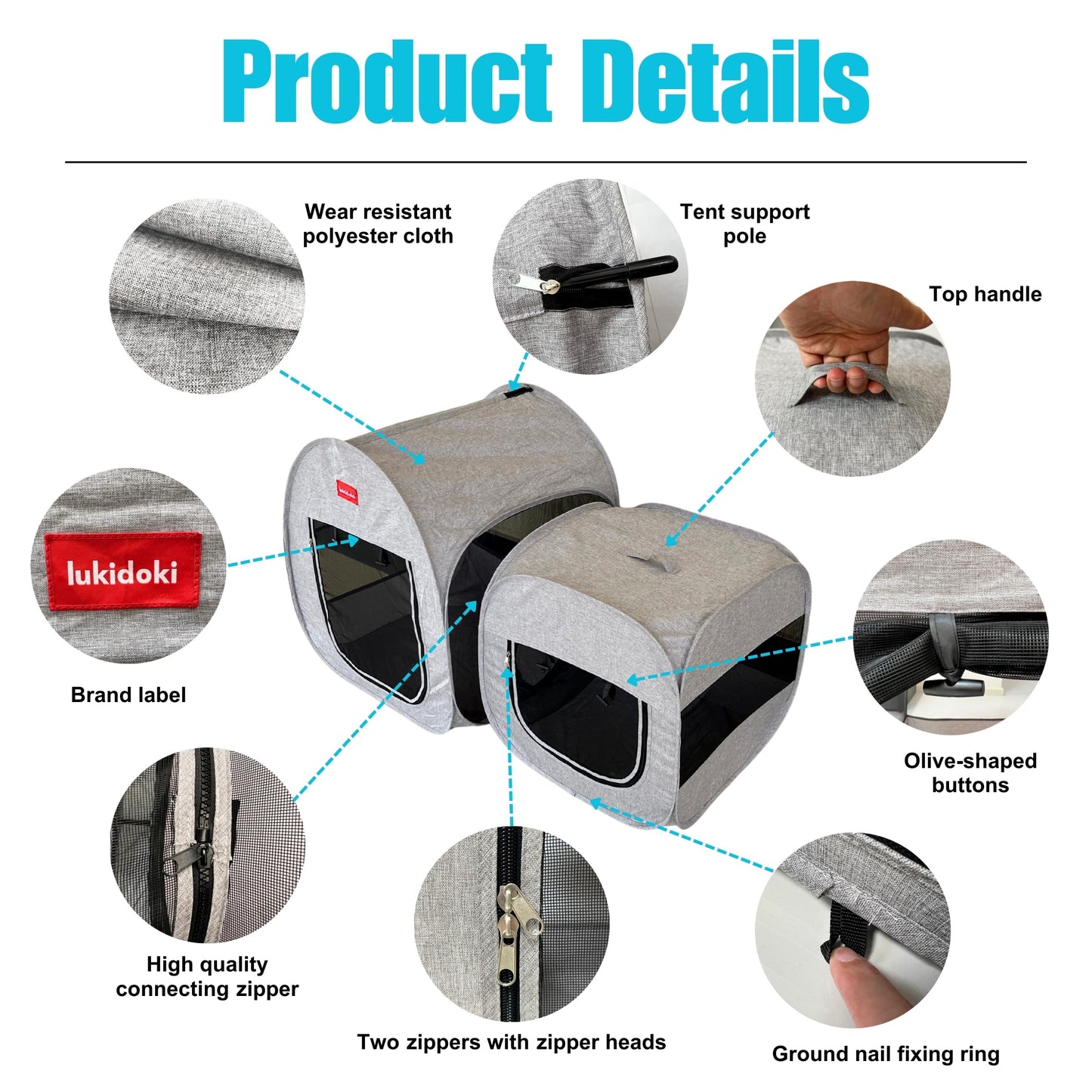 2-in-1 Pop Up Cat Playpen Tent – Portable Indoor/Outdoor Pet Playpen for Cats & Small Pets