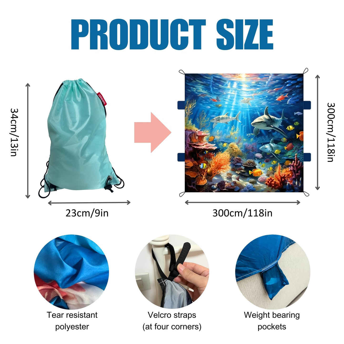 Magic Blanket Fort Building Kit for Kids -Sea World | Creative Indoor & Outdoor Play Tent | CPC Certified