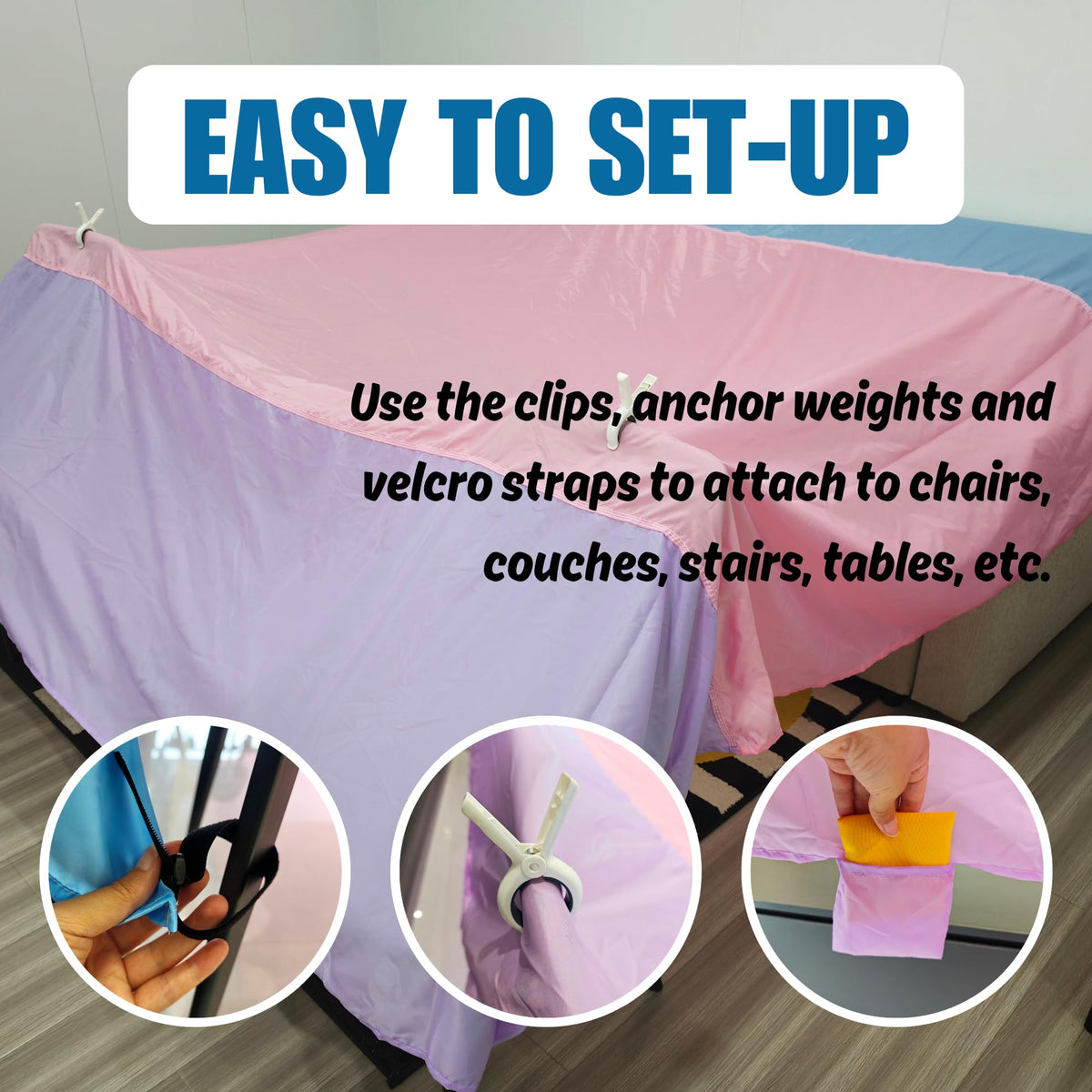 10'x10' Blanket Fort Building Kit for Kids, CPC Certified