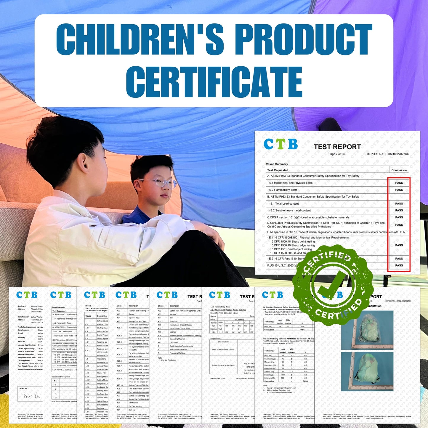 Magic Blanket Fort Building Kit for Kids - Lavender | Creative Indoor & Outdoor Play Tent | CPC Certified