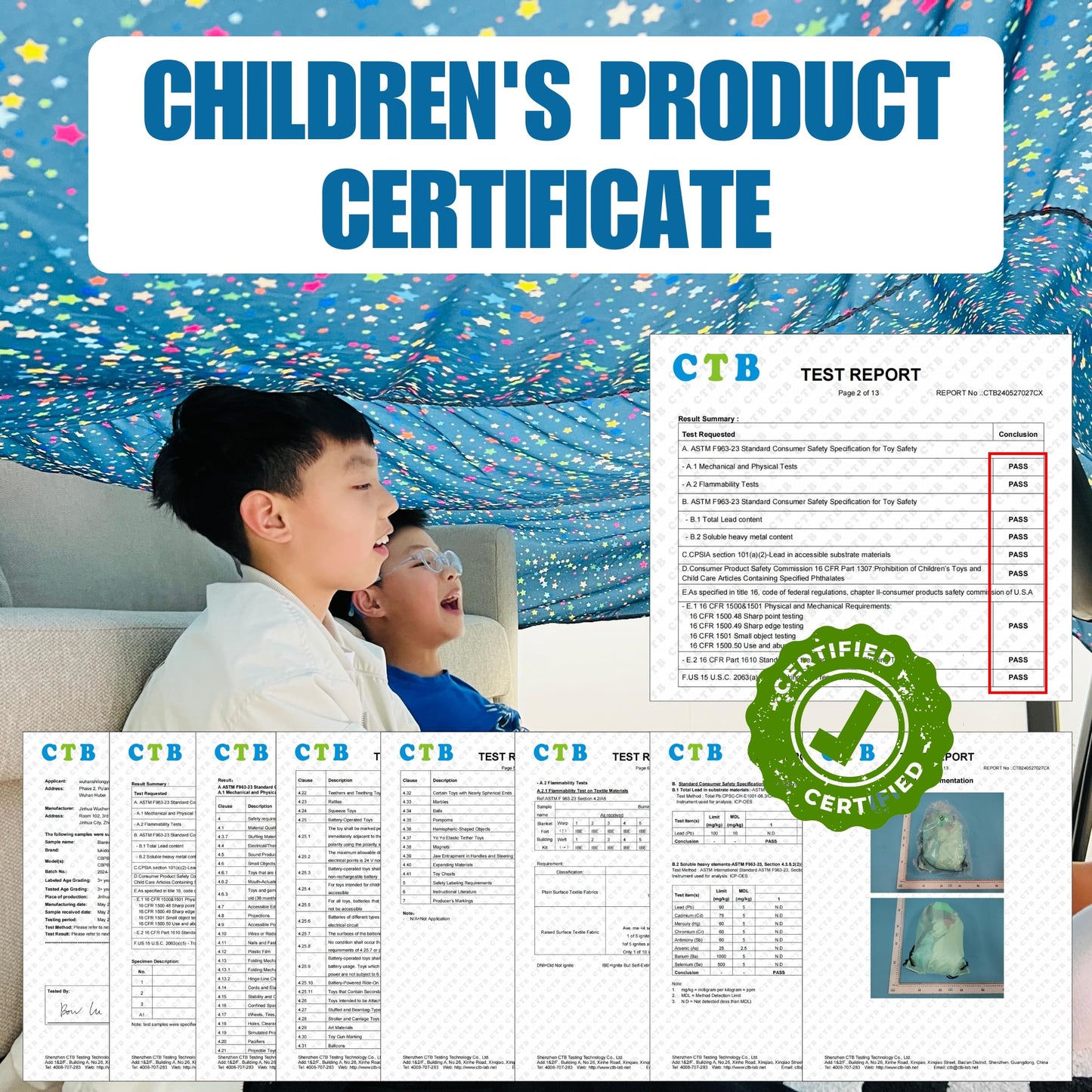 Magic Blanket Fort Building Kit for Kids - Starry | Creative Indoor & Outdoor Play Tent | CPC Certified