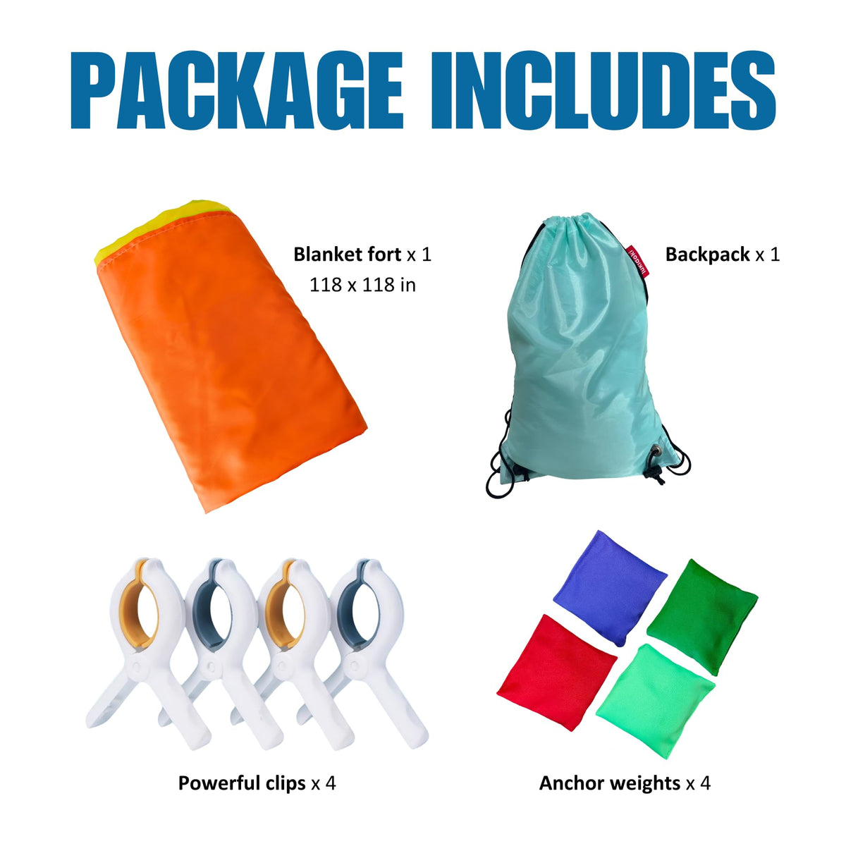 10'x10' Blanket Fort Building Kit for Kids, CPC Certified