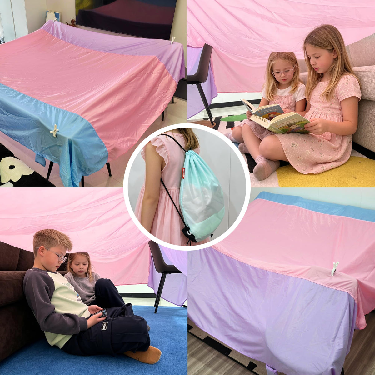 10'x10' Blanket Fort Building Kit for Kids, CPC Certified