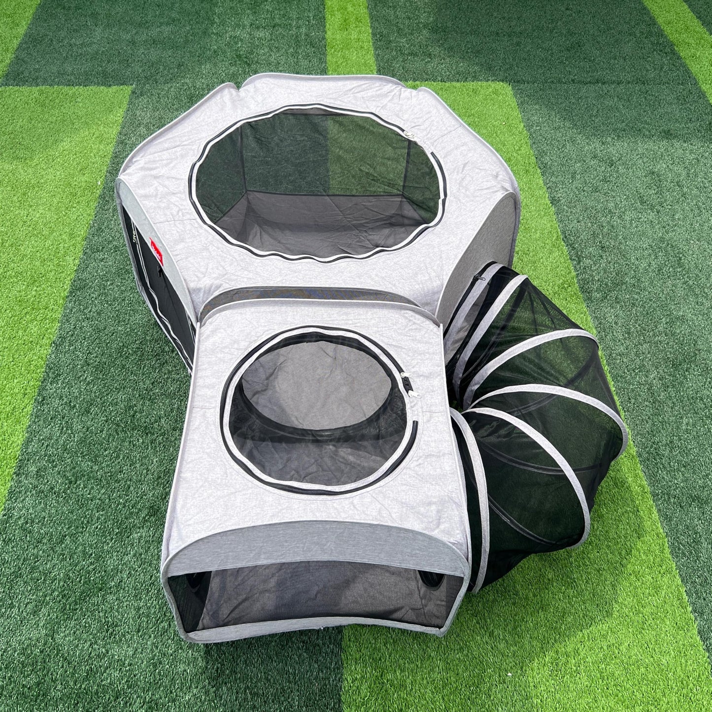 3-in-1 Portable Pet Playpen for Cat & Dog, Foldable Pet Tent for Indoor & Outdoor- Light Grey